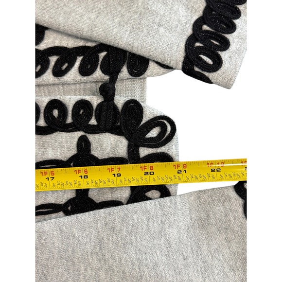 NIC ZOE Gray Black Embroidered Cardigan Sweater Jacket Women's Size S - Picture 12 of 13